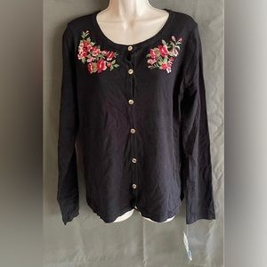 NWT women's cardigan Karen Scott (L) MSRP $49.50